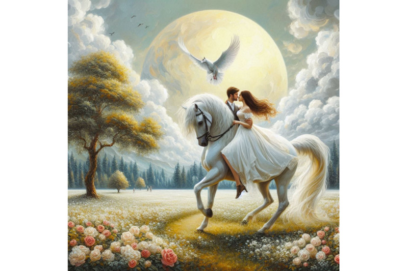 romantic-couple-on-white-horse