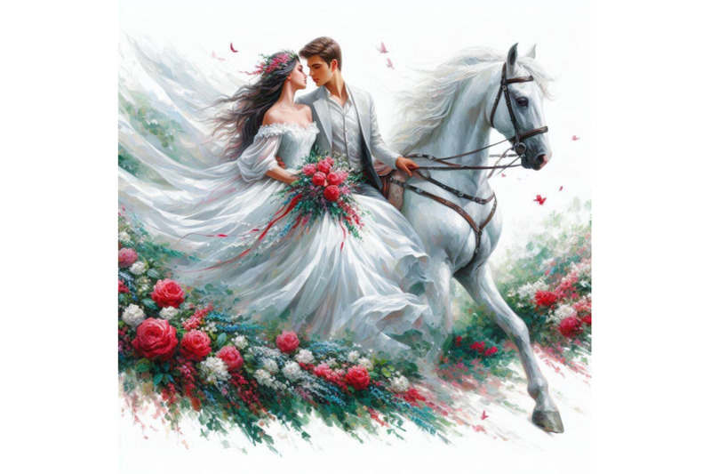 romantic-couple-on-white-horse