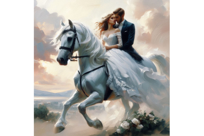 romantic-couple-on-white-horse