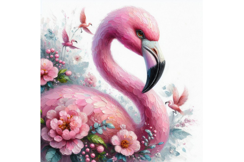 06-pink-flamingo-with-flowers-digital-paint