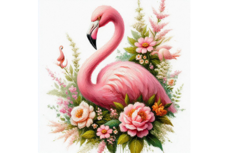 06-pink-flamingo-with-flowers-digital-paint