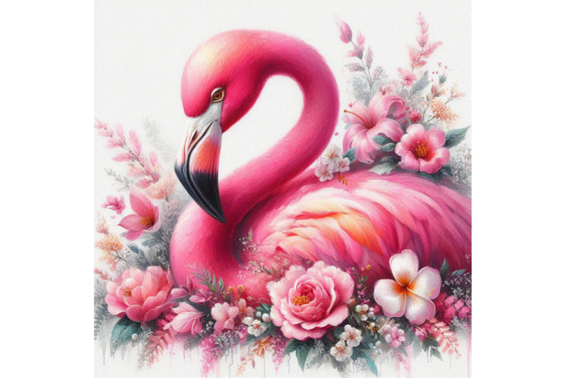 06-pink-flamingo-with-flowers-digital-paint