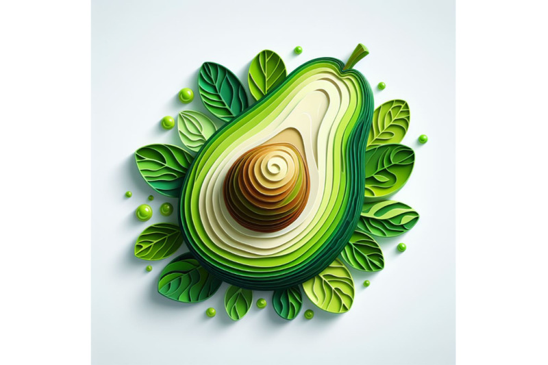 06-vector-paper-cut-green-avocado-fruit-cu