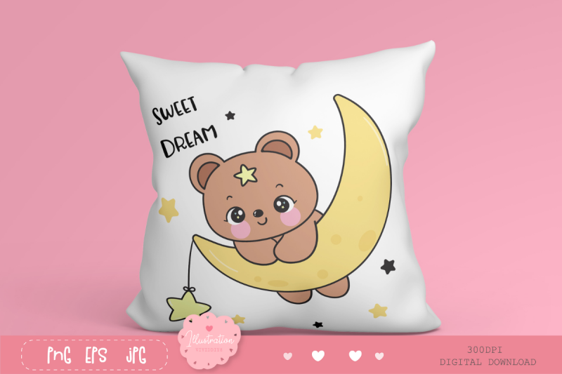 cute-teddy-bear-moon-with-star-kawaii-clipart-bedtime-story