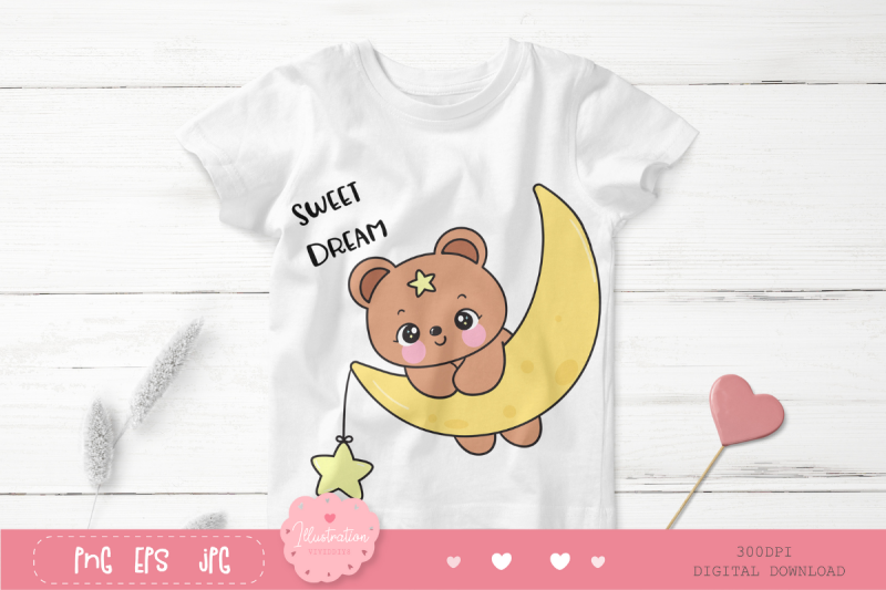 cute-teddy-bear-moon-with-star-kawaii-clipart-bedtime-story