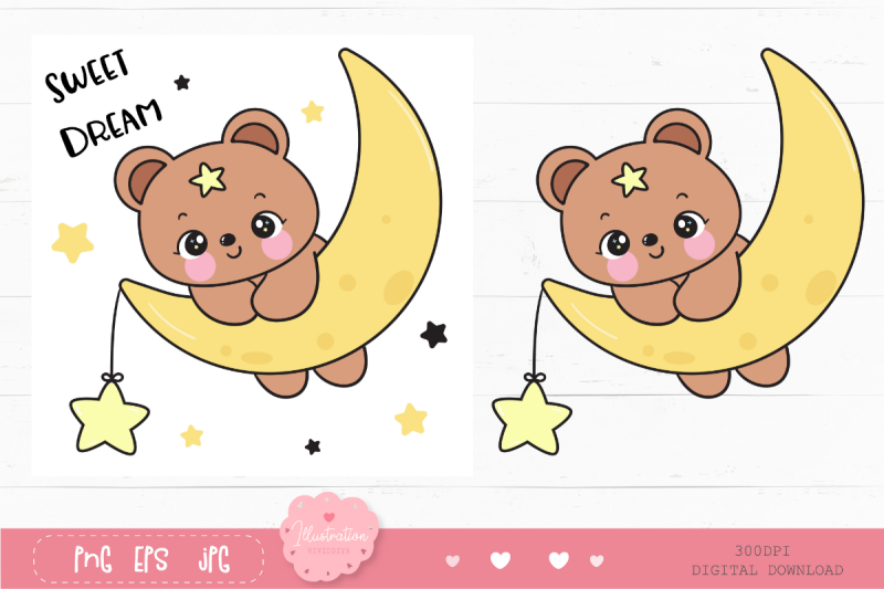 cute-teddy-bear-moon-with-star-kawaii-clipart-bedtime-story