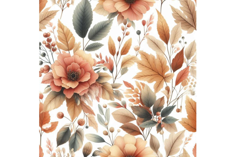 autumn-watercolor-floral-seamless-pattern