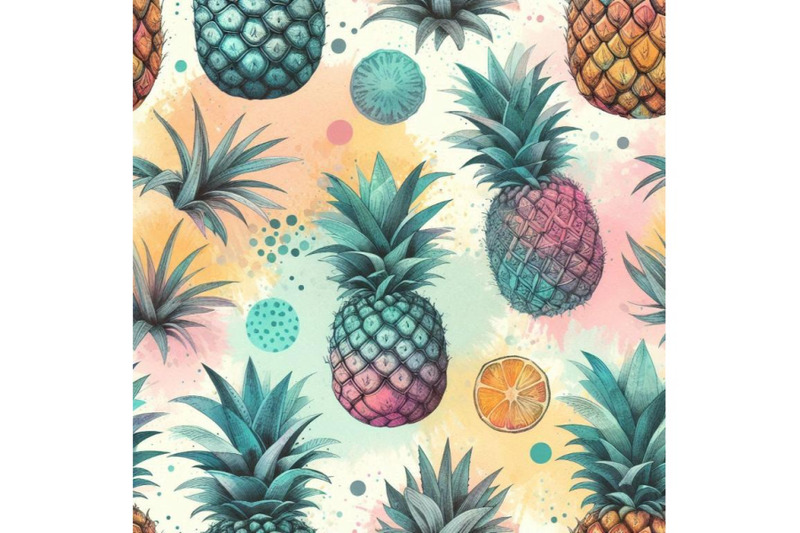 colorful-pineapple-with-watercolor-and-grunge-textures