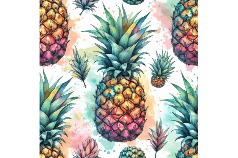 colorful-pineapple-with-watercolor-and-grunge-textures