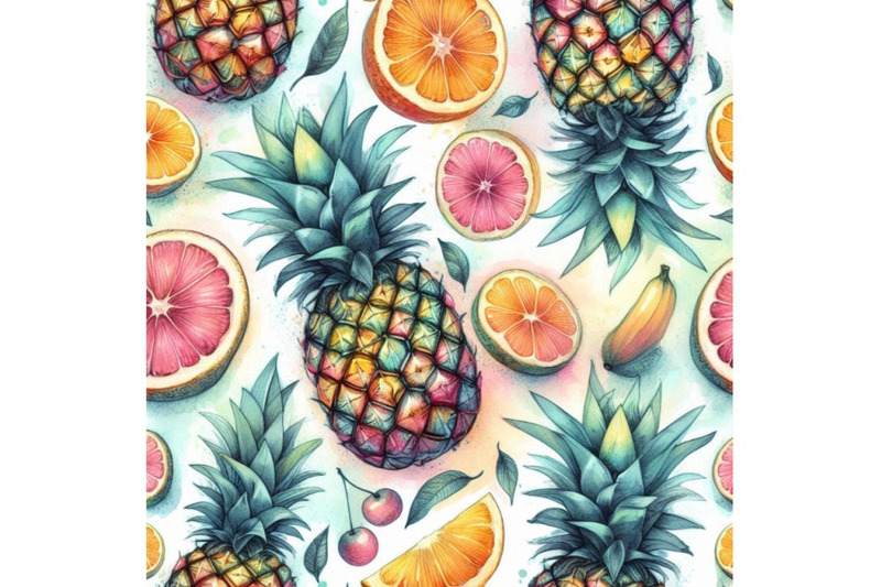 colorful-pineapple-with-watercolor-and-grunge-textures