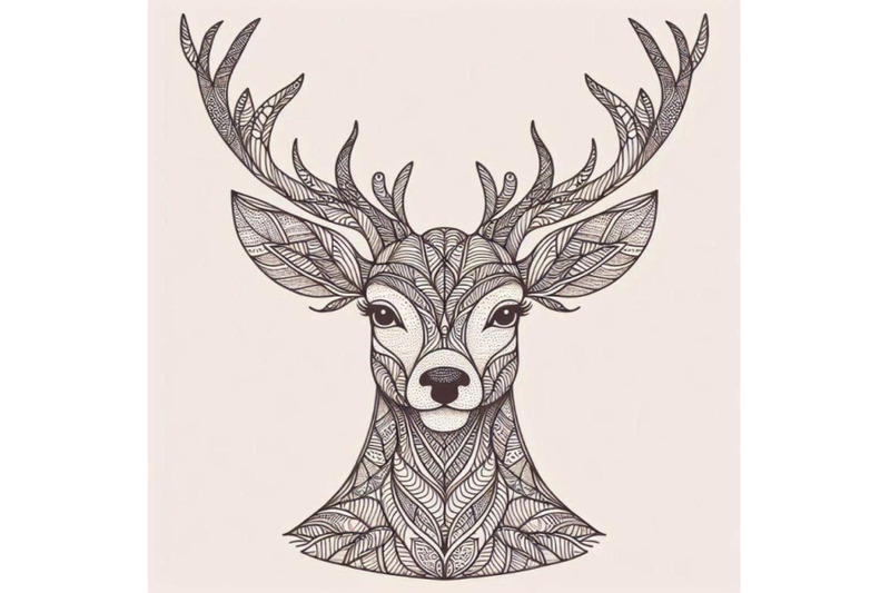 deer-head-stylized-in-zentangle-style