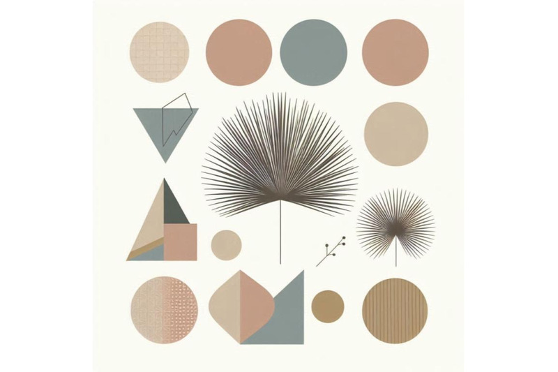 abstract-geometric-natural-shapes-poster-set-in-mid-c