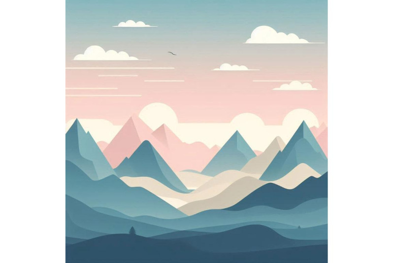 abstract-mountain-range-landscape-flat-scenery-backg