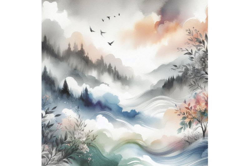 watercolor-long-brush-strokes-background-in-monochr