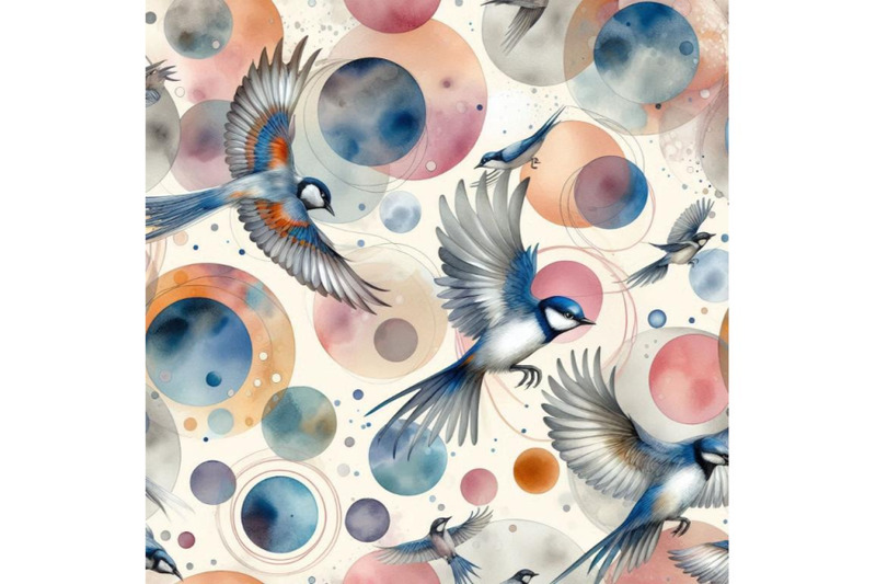 abstract-watercolor-circles-and-flying-birds-seamless-p