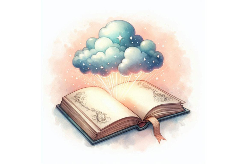 watercolor-open-book-with-magic-cloud