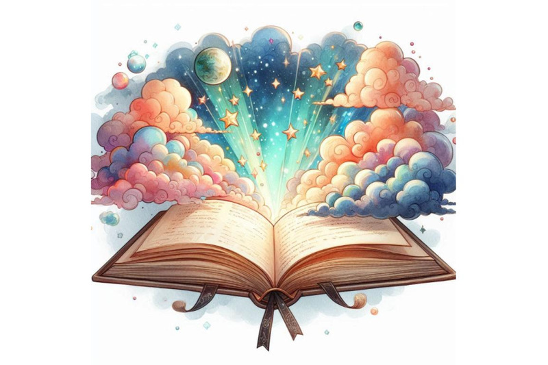 watercolor-open-book-with-magic-cloud