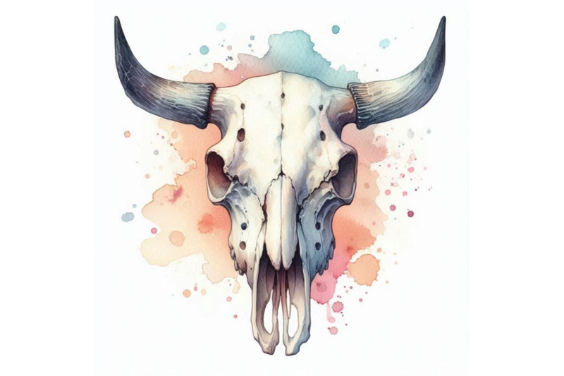 watercolor-cow-skull