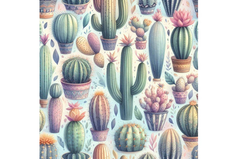 watercolor-seamless-cactus-pattern