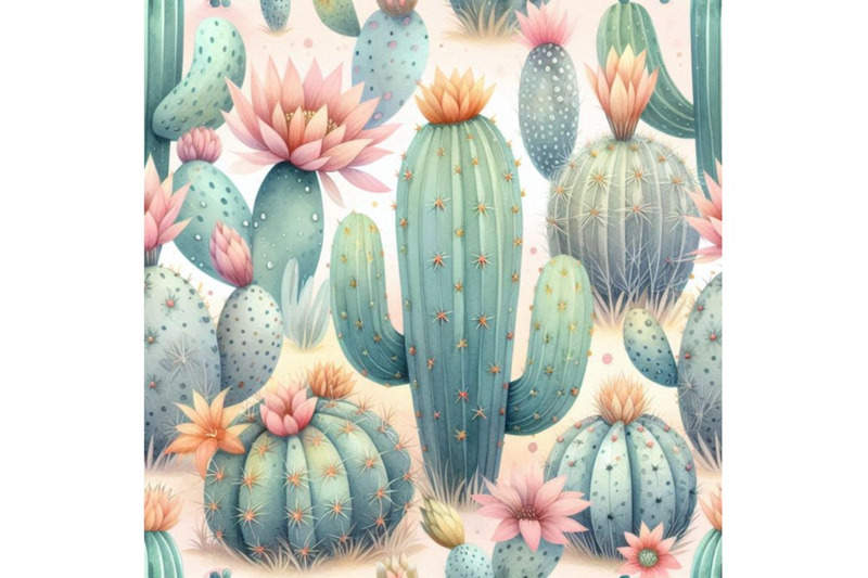 watercolor-seamless-cactus-pattern