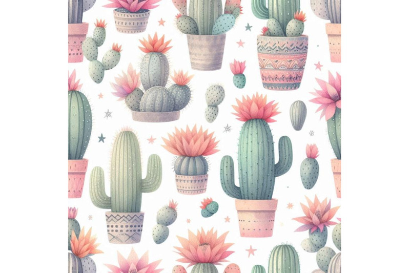 watercolor-seamless-cactus-pattern