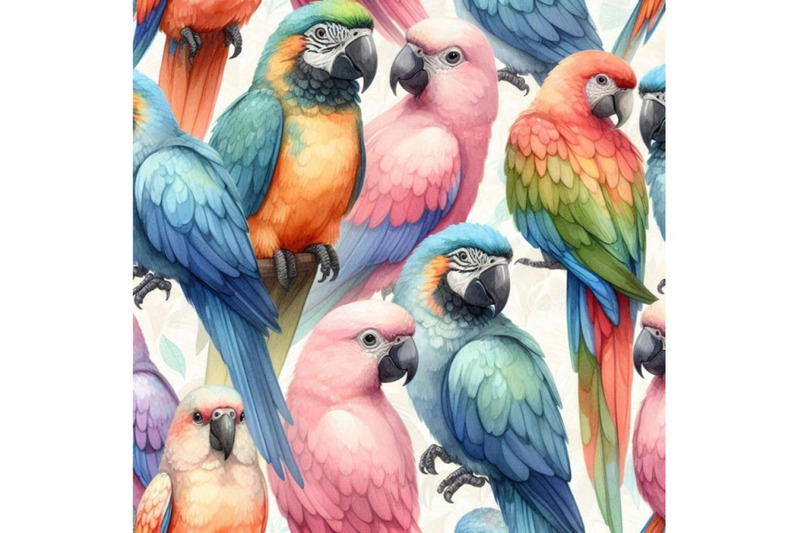 watercolor-parrots-seamless-pattern