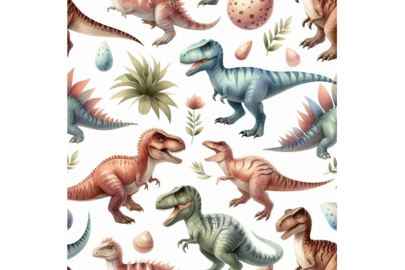 dinosaur-watercolor-seamless-pattern