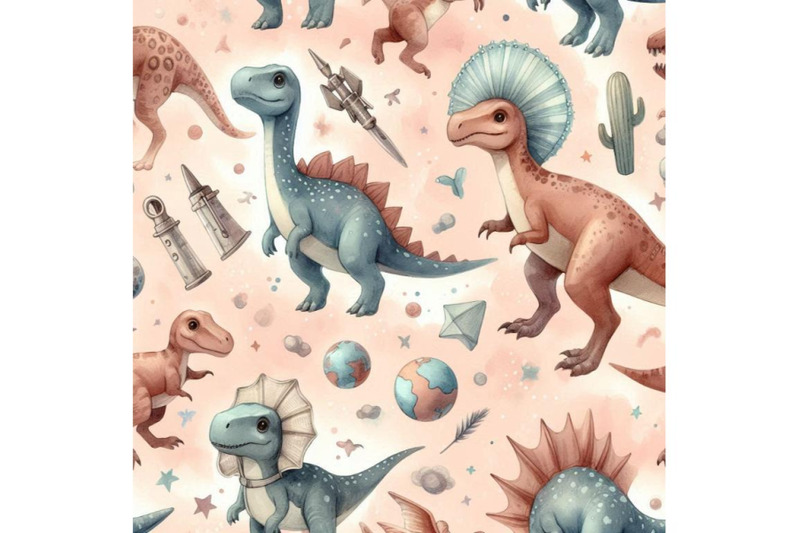 dinosaur-watercolor-seamless-pattern