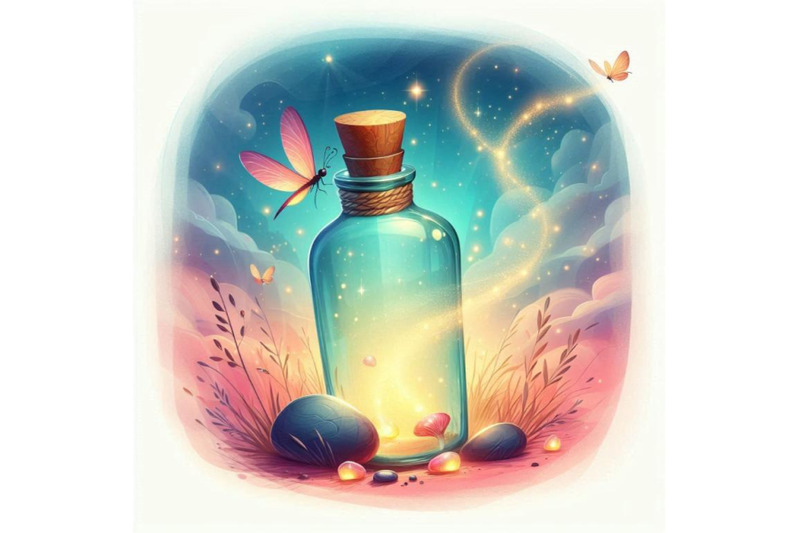 abstract-fairy-tale-background-with-magic-bottle-and-fir