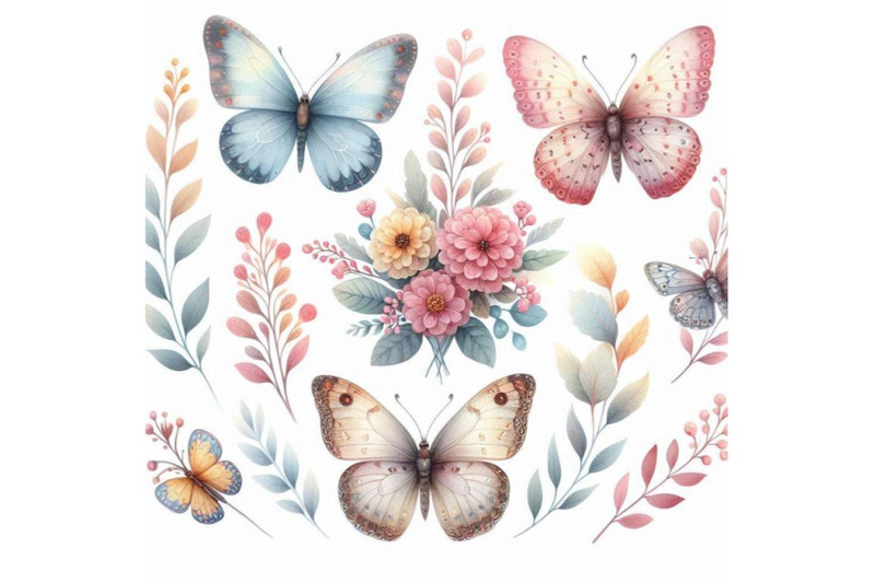 watercolor-butterfly-set