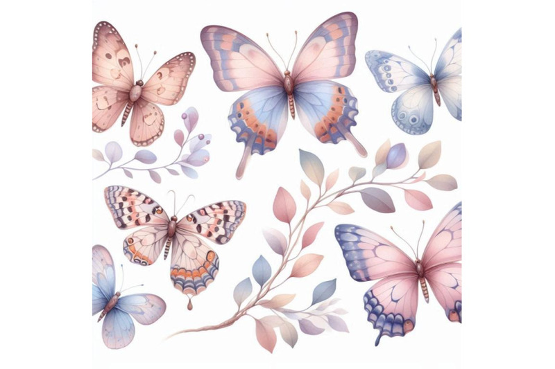 watercolor-butterfly-set