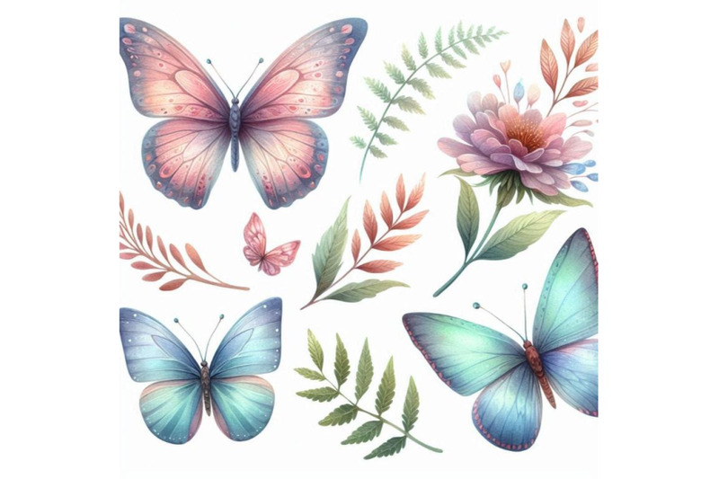 watercolor-butterfly-set