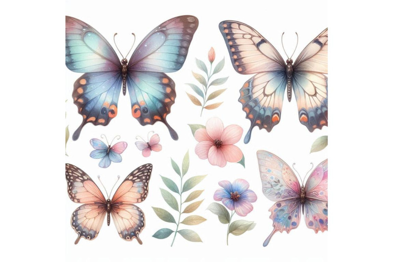 watercolor-butterfly-set