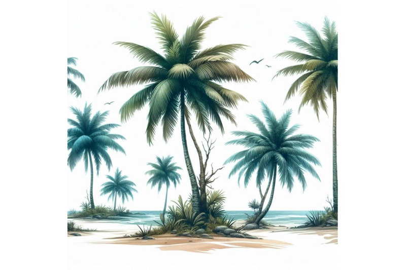 palm-tree-isolated-on-white-background-watercolor