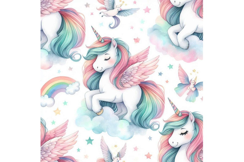 watercolor-unicorn-seamless-pattern