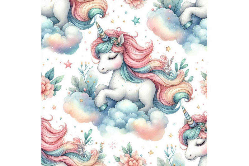 watercolor-unicorn-seamless-pattern