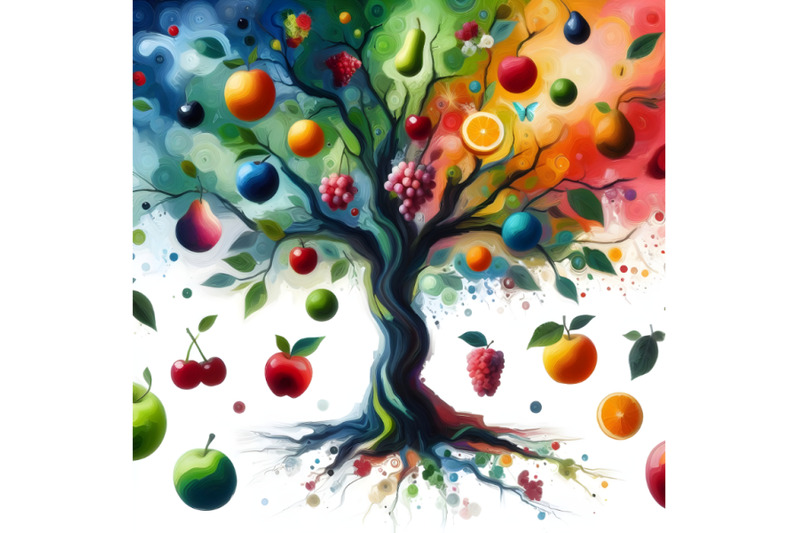 01-tree-silhouette-with-colorful-abstract-fruit3861