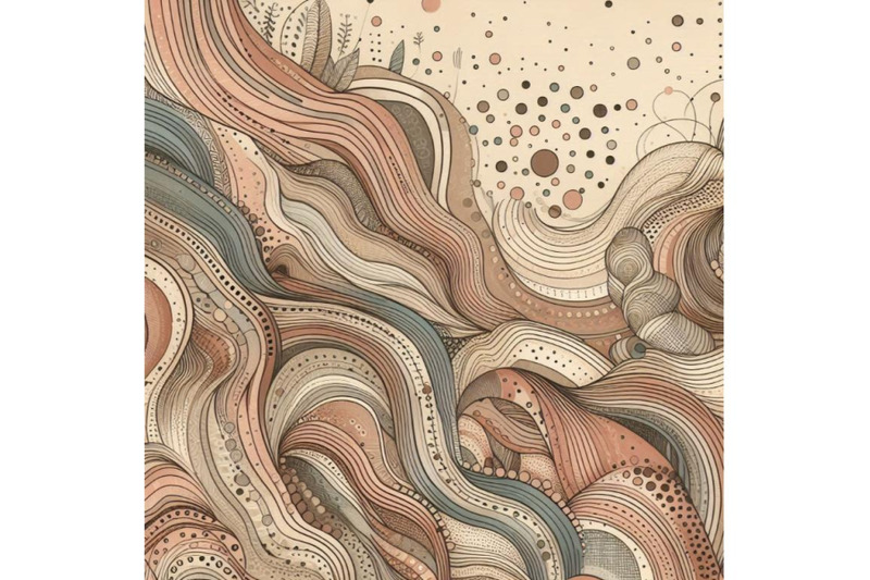 abstract-wavy-stripes-with-doodle-polka-dot-watercolo