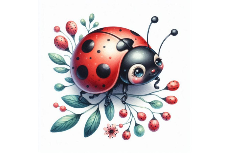 ladybug-painted-watercolors-on-white