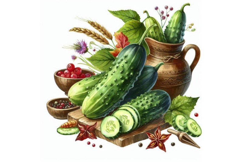 watercolor-cucumber