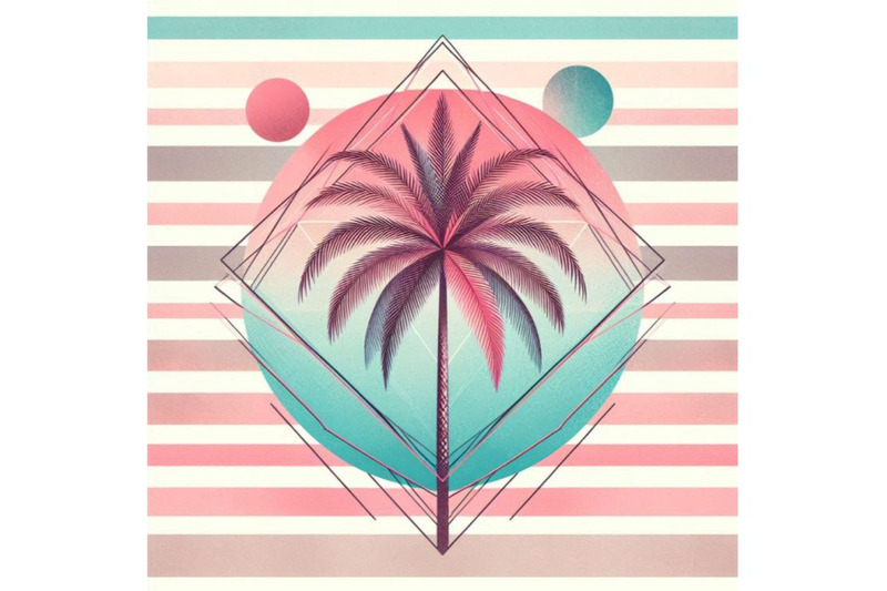 watercolor-palm-tree-print-in-geometric-shape-on-stripe