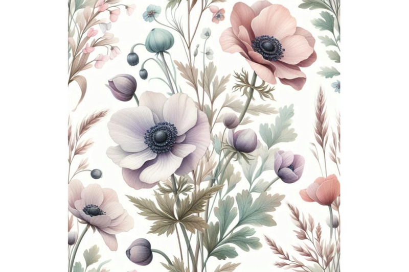 watercolor-seamless-pattern-with-anemone-and-herbs