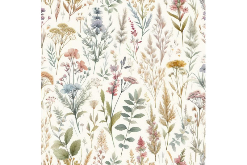 watercolor-meadow-weeds-and-herbs-seamless-pattern