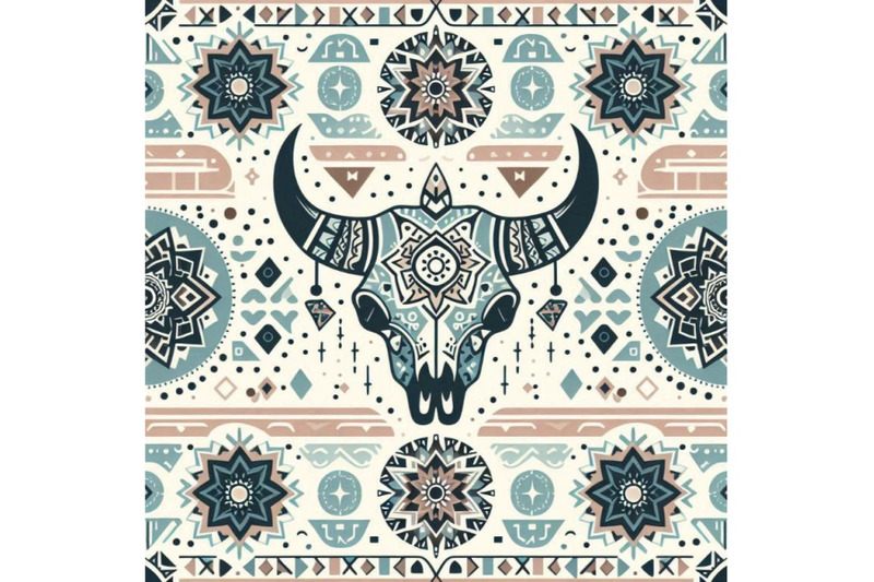 geometrical-ethnic-seamless-pattern-with-cow-skull