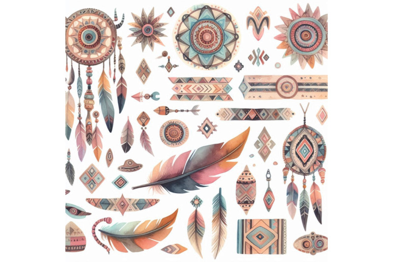 watercolor-tribal-elements-set-for-ethnic-design