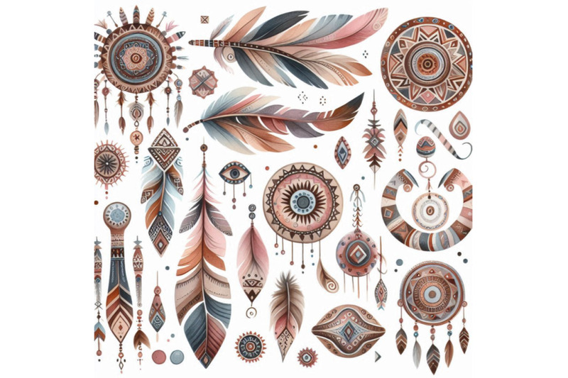 watercolor-tribal-elements-set-for-ethnic-design