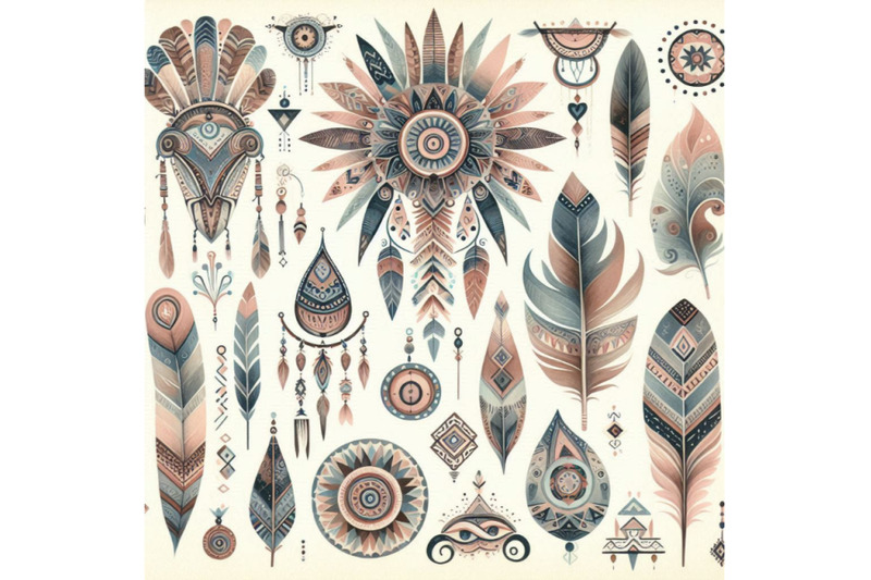 watercolor-tribal-elements-set-for-ethnic-design