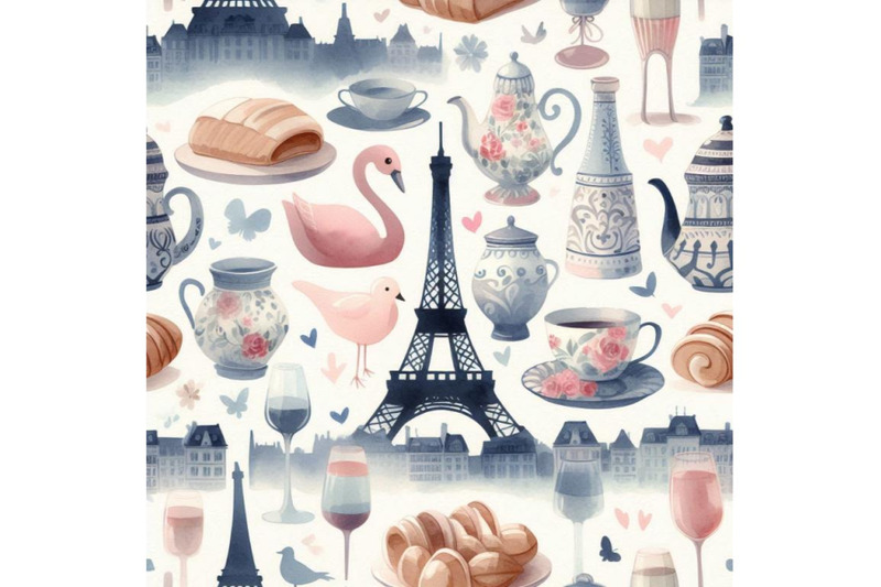 french-watercolor-seamless-pattern