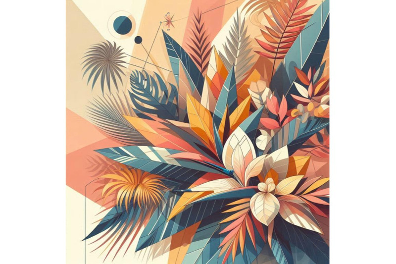 abstract-summer-geometric-background-with-exotic-flo