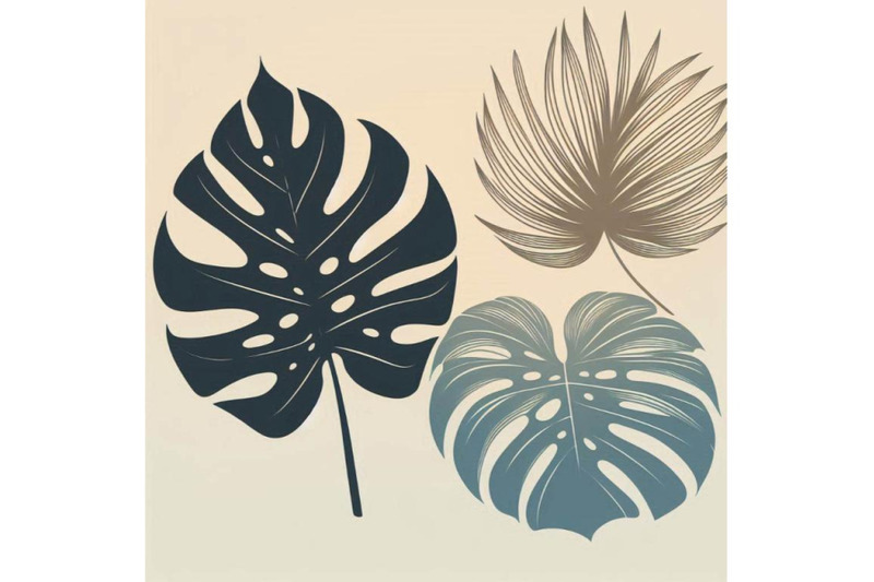 minimal-tropical-art-tropical-monstera-leaves-silhouette